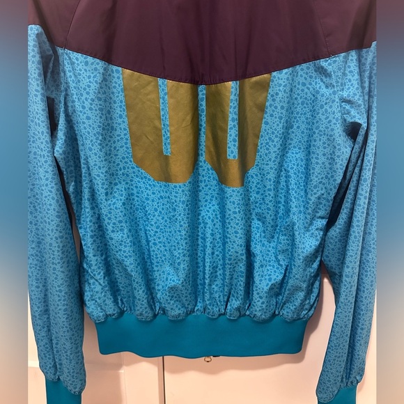 Nike Purple Blue Colour Block Print Windbreaker Bomber Jacket Size Medium - Picture 13 of 15